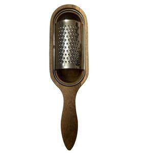 Cheese Grater Bloomingville Acaia Wood Stainless Steel  Built In Bowl Handle 10"